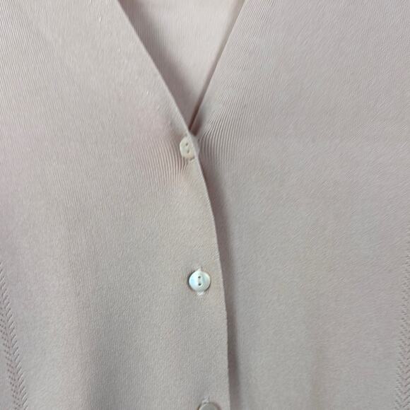 Lafayette 148 New York Silk Blend Pink Buttoned Fitted Tank & Cardigan - Picture 6 of 12